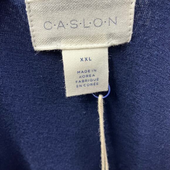 Caslon V-neck Maxi Dress Womens XXL Navy Blue Rayon Spring Classic Summer New - Picture 6 of 13